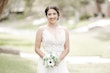 Bride Wearing Relaxed Boho A-Line Wedding Dress Charlene By Maggie Sottero