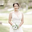Bride Wearing Relaxed Boho A-Line Wedding Dress Charlene By Maggie Sottero