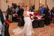 Real Bride in Lovely Plus Size Fit-and-Flare Wedding Dress to Flatter Curves with Additional Coverage Called Glorietta Lynette by Maggie Sottero