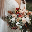 Bride Wearing Unique Boho A-Line Wedding Dress Keating By Rebecca Ingram