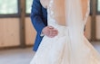 Bride in square back neckline wedding dress called meryl by maggie sottero dancing 