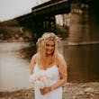Real Bride wearing Vintage-inspired lace wedding dress called Nola by Maggie Sottero.
