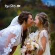 Bride wearing Kingsley wedding gown by Sottero and Midgley with a little girl