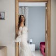 Bride wearing Ryker wedding dress by Sottero and Midgley
