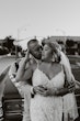 Groom With Bride Wearing Ethereal Beaded Mermaid Bridal Dress Geddes By Maggie Sottero 