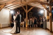 Bride Wearing Simple Keyhole Back Wedding Dress Called Aston By Sottero and Midgley Dancing With Groom At Reception