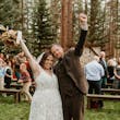 Bride Wearing Lace Wedding Dress Called Ladonna By Maggie Sottero With Groom