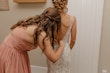 Real Bride In Floral Fit-and-Flare Wedding Dress with Illusion V-Back Called Greenley by Maggie Sottero