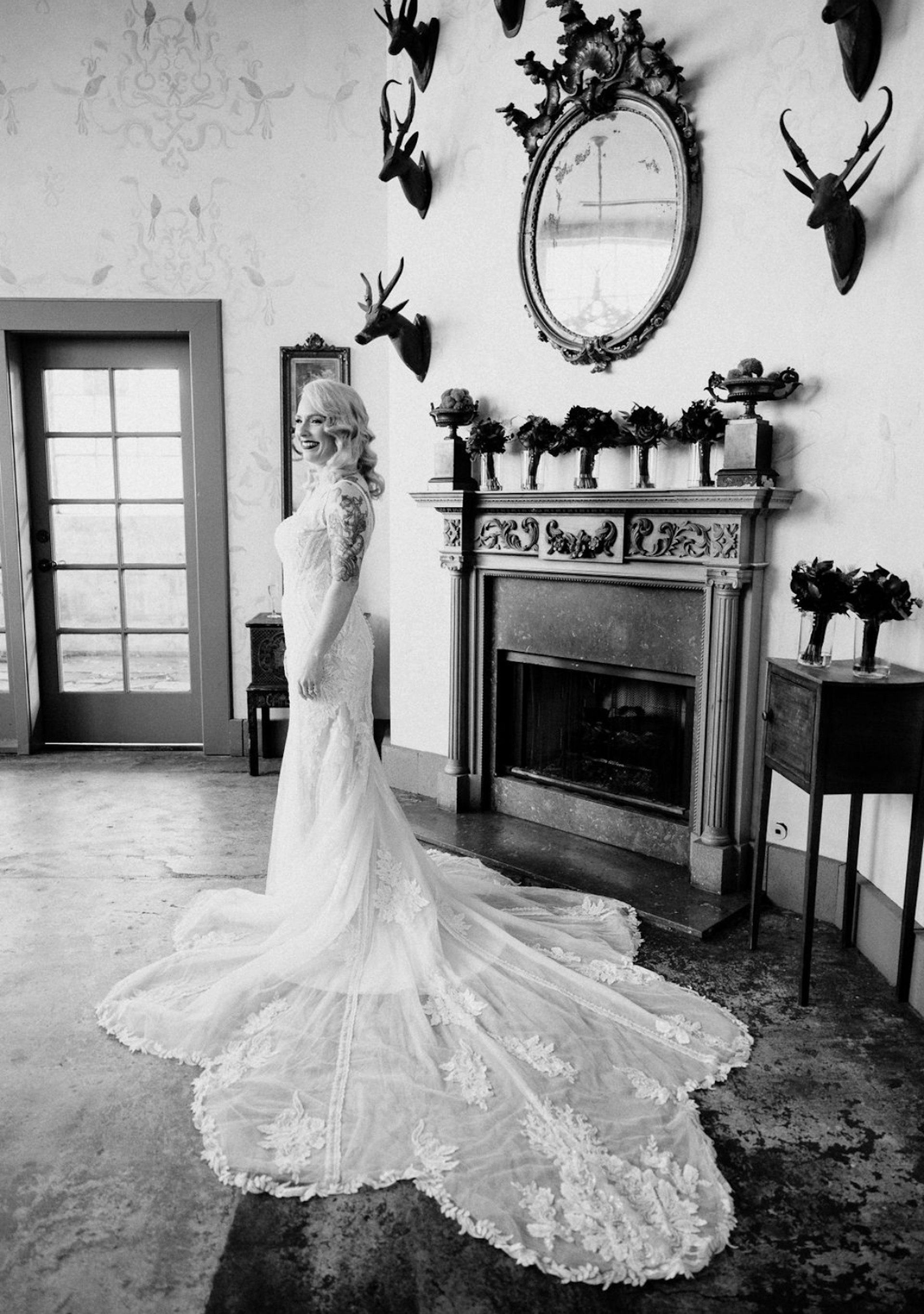 Bride Wearing Beaded Lace Wedding Dress Called Franklynn By Maggie Sottero