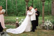 Bride Wearing Dreamy Long Bishop Lace Sleeve Wedding Dress Called Finley By Sottero And Midgley Kissing Groom After Ceremony