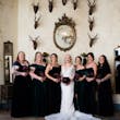 Bride Wearing Beaded Lace Wedding Dress Called Franklynn By Maggie Sottero With Bridesmaids