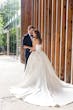 Bride Wearing Simple Ballgown Wedding Dress Called Fortune By Maggie Sottero With Groom