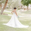 Bride Wearing Relaxed Boho A-Line Wedding Dress Charlene By Maggie Sottero
