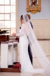 Groom With Bride Wearing Long Sleeve Lace Form Fitting Wedding Dress Tina Dawn By Rebecca Ingram