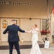 Bride Wearing Glamorous Lace And Sequin Wedding Dress Called Tuscany By Maggie Sottero Dancing With Groom