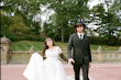 Bride Wearing Simple Aline Wedding Dress Called Selena By Maggie Sottero With Groom In A Park