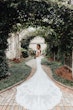 Bride Wearing Sheath Lace Wedding Dress Celeste By Maggie Sottero