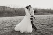 Bride In Tulle A-Line Wedding Dress Called Lorraine Lane Marie By Rebecca Ingram With Groom