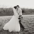 Bride In Tulle A-Line Wedding Dress Called Lorraine Lane Marie By Rebecca Ingram With Groom