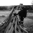 Bride Wearing Black Ballgown Norvinia By Sottero And Midgley