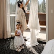 Bride Wearing Lace Sheath Wedding Dress Laurette By Rebecca Ingram