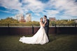 Groom With Bride Wearing Lace Ball Gown With Customized Sleeves Tovah By Sottero And Midgley