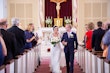 Groom With Bride Wearing Long Sleeve Lace Form Fitting Wedding Dress Tina Dawn By Rebecca Ingram