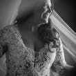 Bride Wearing Long Sleeve Sheath Wedding Dress Althea By Maggie Sottero