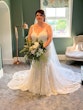 Real Bride in V-neck Lace Strap Wedding Dress Named Dublin by Sottero & Midgley