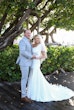 Bride wearing Saratoga by Maggie Sottero with her husband