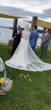 Bride and groom saying their vows at the alter. 
