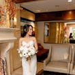 Bride Wearing Lace Fit And Flare Wedding Dress Called Fairchild By Maggie Sottero In A Hotel Room