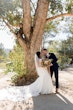 Real Bride in Floral Lace Mermaid Wedding Gown with Beaded Spaghetti Straps Called Giana by Maggie Sottero