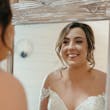 Bride Wearing Lace Beaded Wedding Dress Called Charmaine By Maggie Sottero Looking In The Mirror