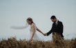 Groom With Bride In Minimalist Wedding Dress With Pearls Sahar Marie By Maggie Sottero