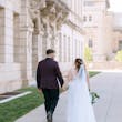 Bride In Floral Lace Mindel Maggie Sottero With Groom