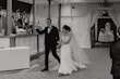 Groom With Bride Wearing Crepe Fit-And-Flare Wedding Dress Juanita Louise By Maggie Sottero