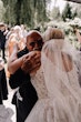 Bride Wearing Ball Gown With Shimmery Lace Motifs Valona By Sottero And Midgley