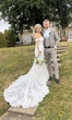 Bride In 3D Lace Fit-and-Flare Ryker Sottero Midgley With Groom