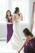 Bride with her bridesmaids getting ready for the big moment!