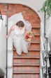 Bride Wearing A-line Tulle Wedding Dress Ardelle By Rebecca Ingram