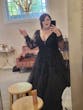 Bride Wearing Black Lace Wedding Dress Called Alexandria By Rebecca Ingram 
