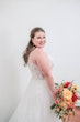 Bride Wearing A-line Tulle Wedding Dress Ardelle By Rebecca Ingram