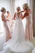 Bride Wearing High Neck Princess Wedding Dress Ardelle By Rebecca Ingram