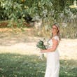 Bride Wearing Sultry Lace Cap Sleeve Wedding Dress Chauncey By Sottero And Midgley