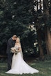 Bride Wearing Lace Aline Bridal Gown Called Harlem By Maggie Sottero With Groom