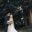 Bride Wearing Lace Aline Bridal Gown Called Harlem By Maggie Sottero With Groom