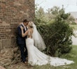 Bride In Sparkle Fit-and-Flare Fontaine By Maggie Sottero With Groom