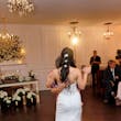Bride Wearing Lace Fit And Flare Wedding Dress Called Fairchild By Maggie Sottero Dancing With Her Mom At The Reception