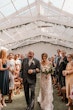 Real Bride In Floral Fit-and-Flare Wedding Dress with Illusion V-Back Called Greenley by Maggie Sottero